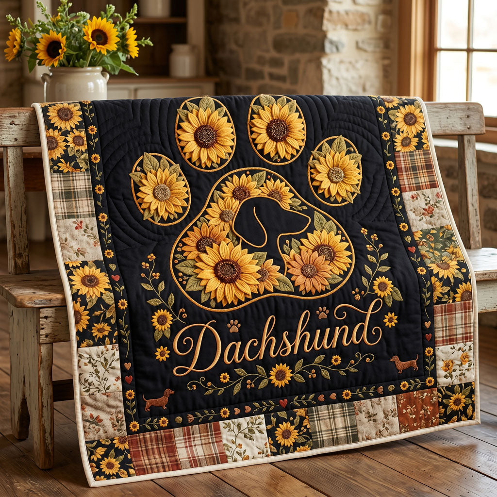 Sunflower Doxie Dreams WN2505019CL Quilt