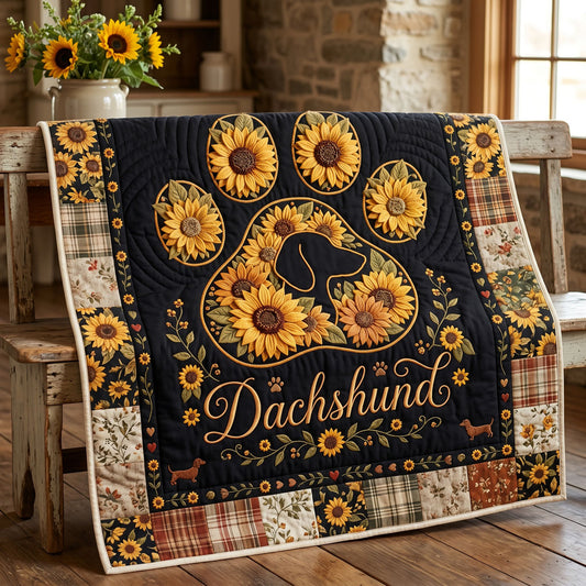 Sunflower Doxie Dreams WN2505019CL Quilt