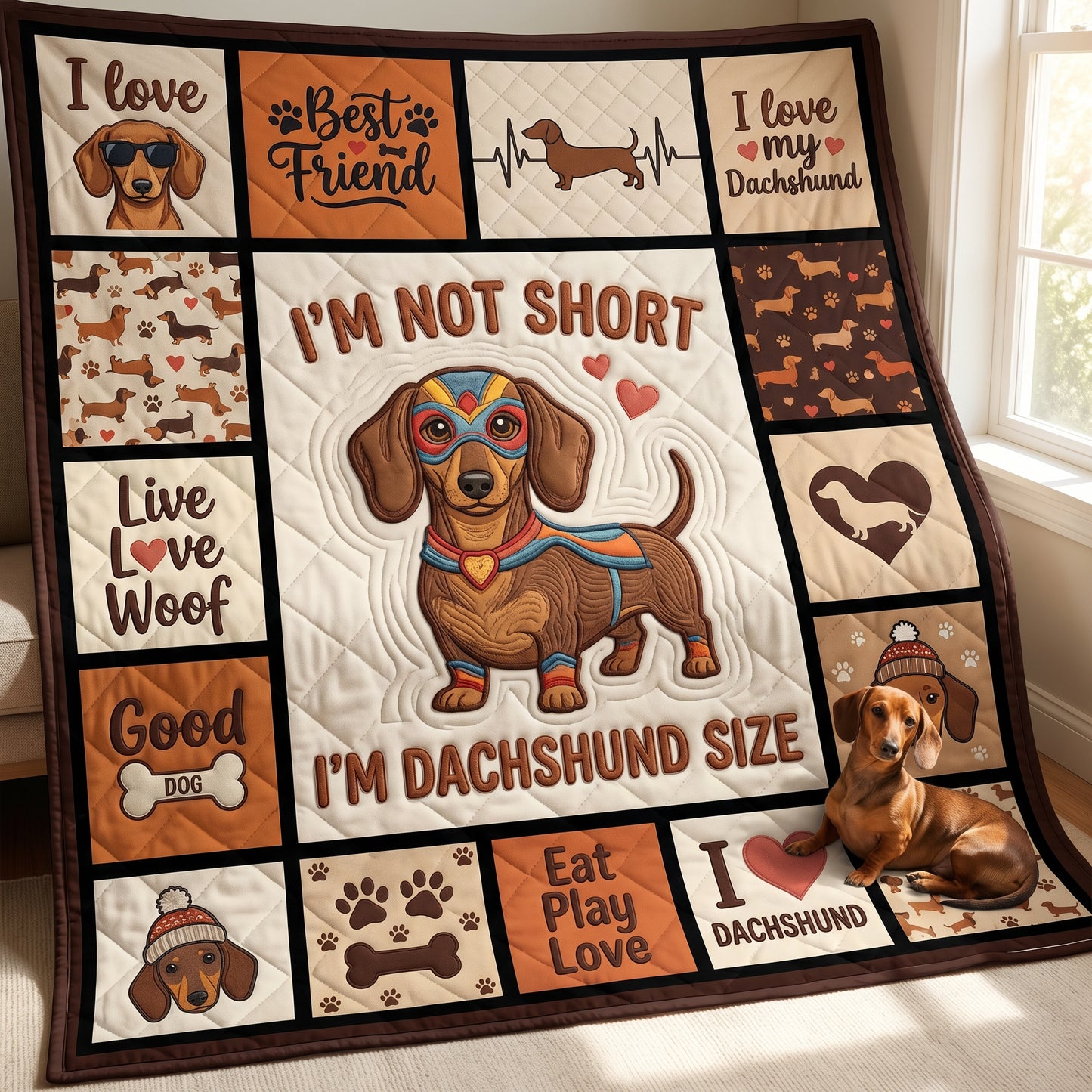 I Am Dachshund Size XR1604002CL Quilt