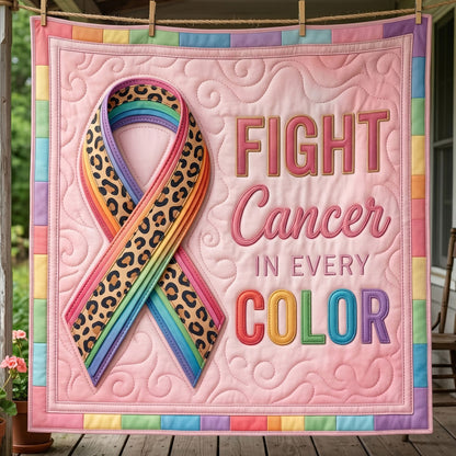 Fight Cancer Every Color Ribbon WN2404008CL Quilt