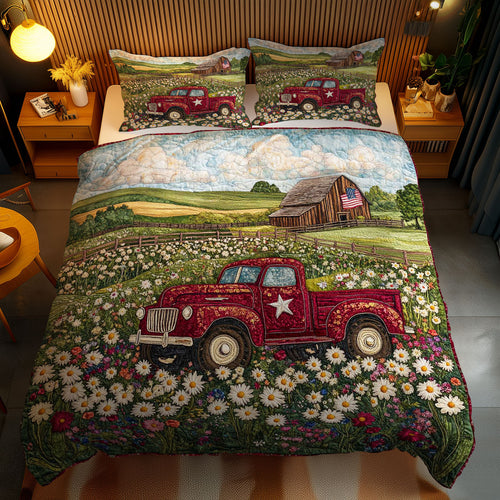 Red Truck Barn View WN0703100CL Duvet Cover Set