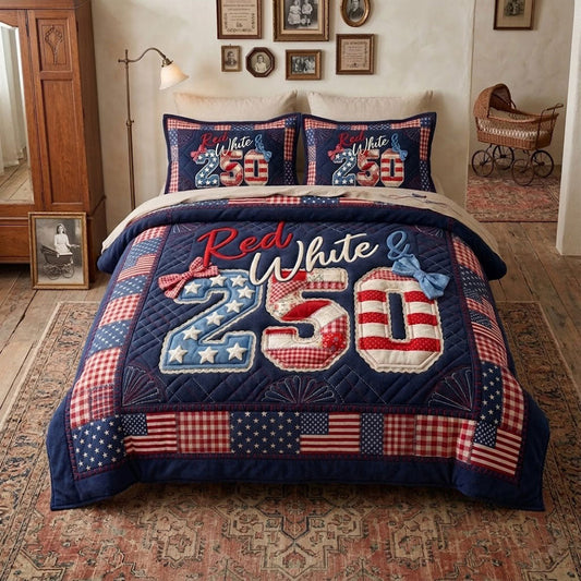 Red White & 250 America Anniversary WN0304011CL Duvet Cover Set