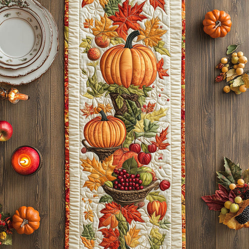 Autumn Pumpkin CW1407003CL Quilted Table Runner