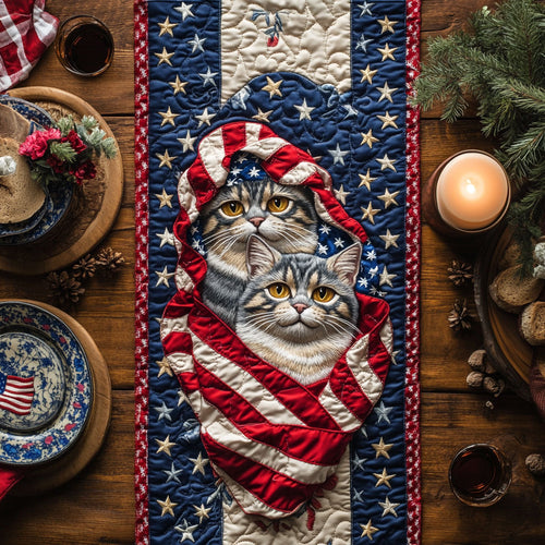 Cat Floral WN1006012CL Quilted Table Runner