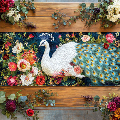 White Peacock WJ2204032CL Quilted Table Runner