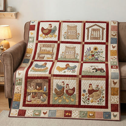 Chickens XR0704007CL Quilt