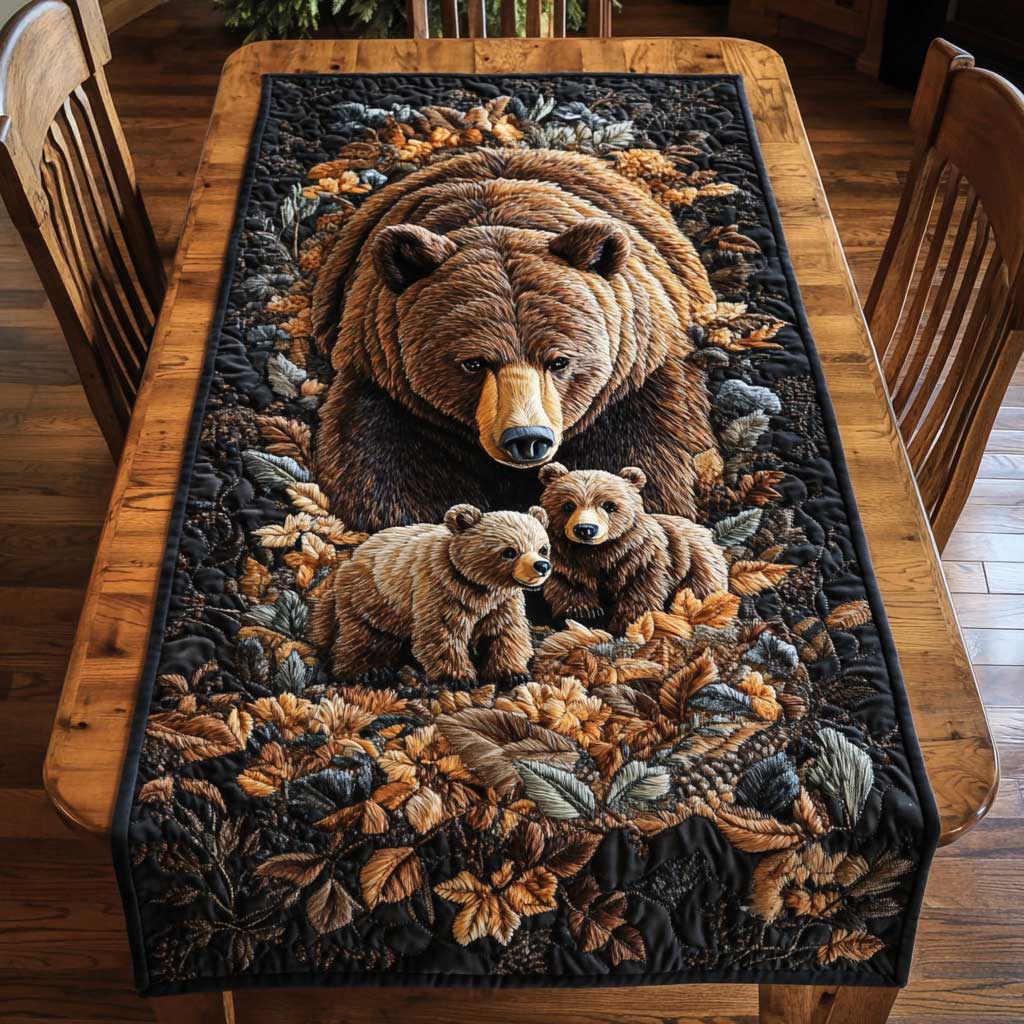 Wild Bear Family WN2204066CL Quilted Table Runner