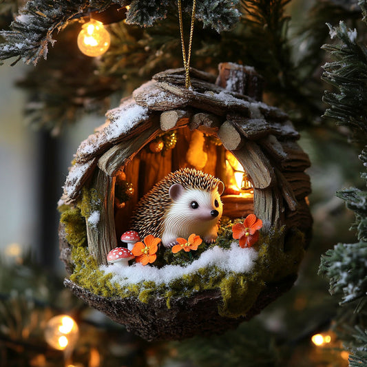 Hedgehog Christmas Spirit WN2411039CL Christmas Ornament