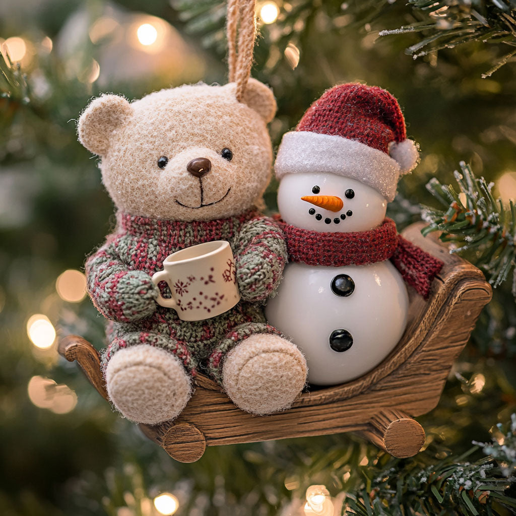 Snowman Winter Sled WN1112095CL Christmas Ornament