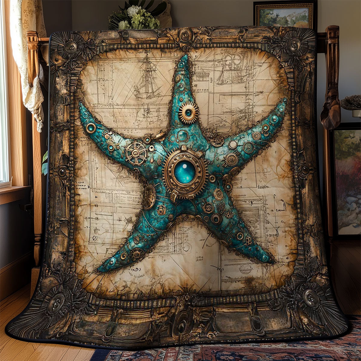 Deep Sea Steampunk Starfish WN0602045CL Quilt