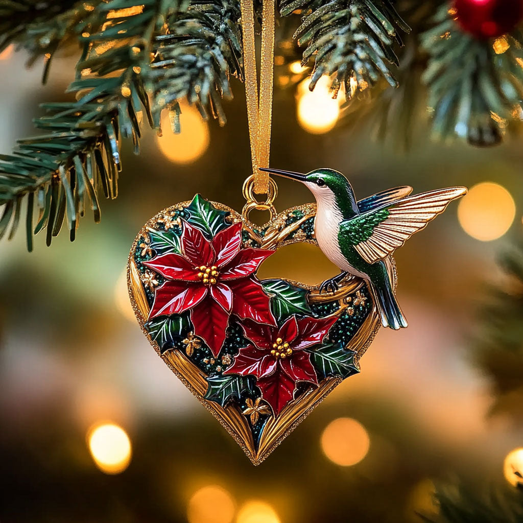 Festive Hummingbird WN1512024CL Christmas Ornament