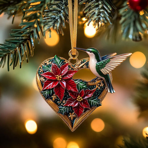 Festive Hummingbird WN1512024CL Christmas Ornament