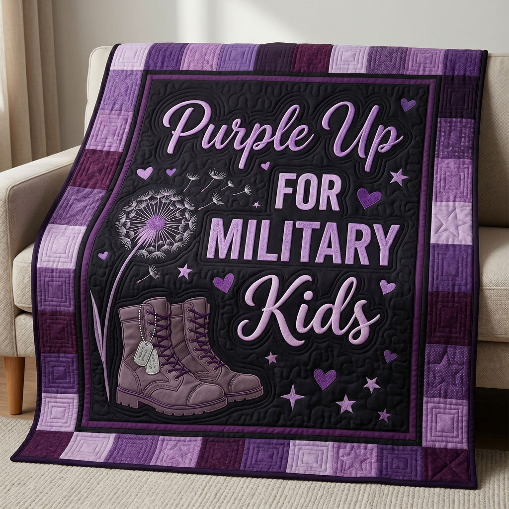 Purple Up Military Kids WN2304012CL Quilt