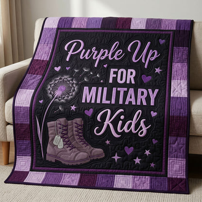 Purple Up Military Kids WN2304012CL Quilt