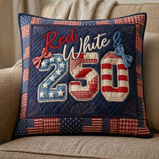 Red White & 250 America Anniversary WN1604025CL Quilt Pillow Case