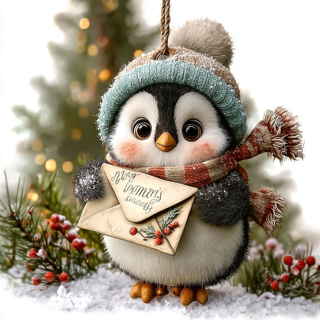 Penguin Winter Greetings WN1112071CL Christmas Ornament