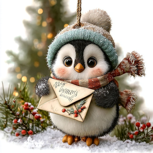 Penguin Winter Greetings WN1112071CL Christmas Ornament