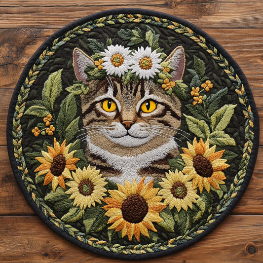 Cat Joy WN0306042CL Quilted Round Mat