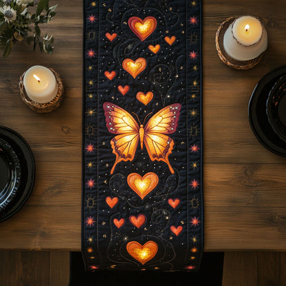 Golden Butterfly CW1401122CL Quilted Table Runner