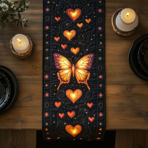 Golden Butterfly CW1401122CL Quilted Table Runner