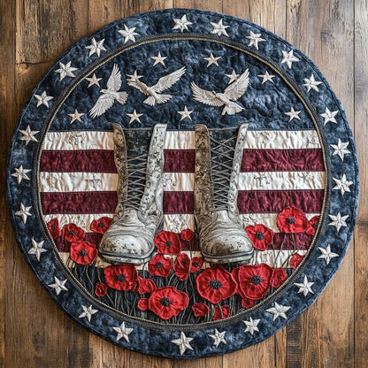 Patriotic Boots WN2204050CL Quilted Round Mat