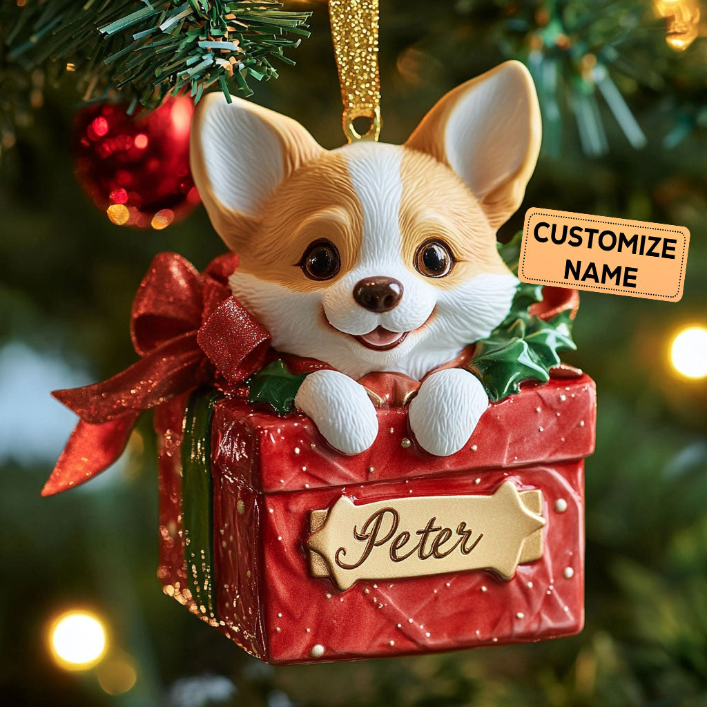 Corgi Twinkle CP0112021CL Personalized Christmas Ornament