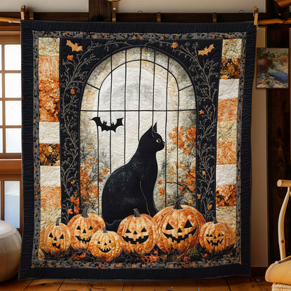 Harvest Cat And Pumpkins WN0703062CL Quilt