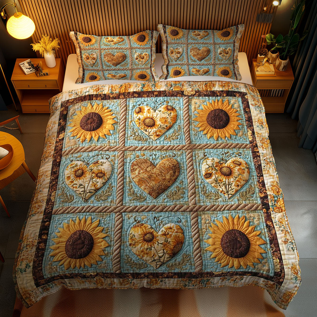 Rustic Sunflower Heart WN0302074CL Duvet Cover Set