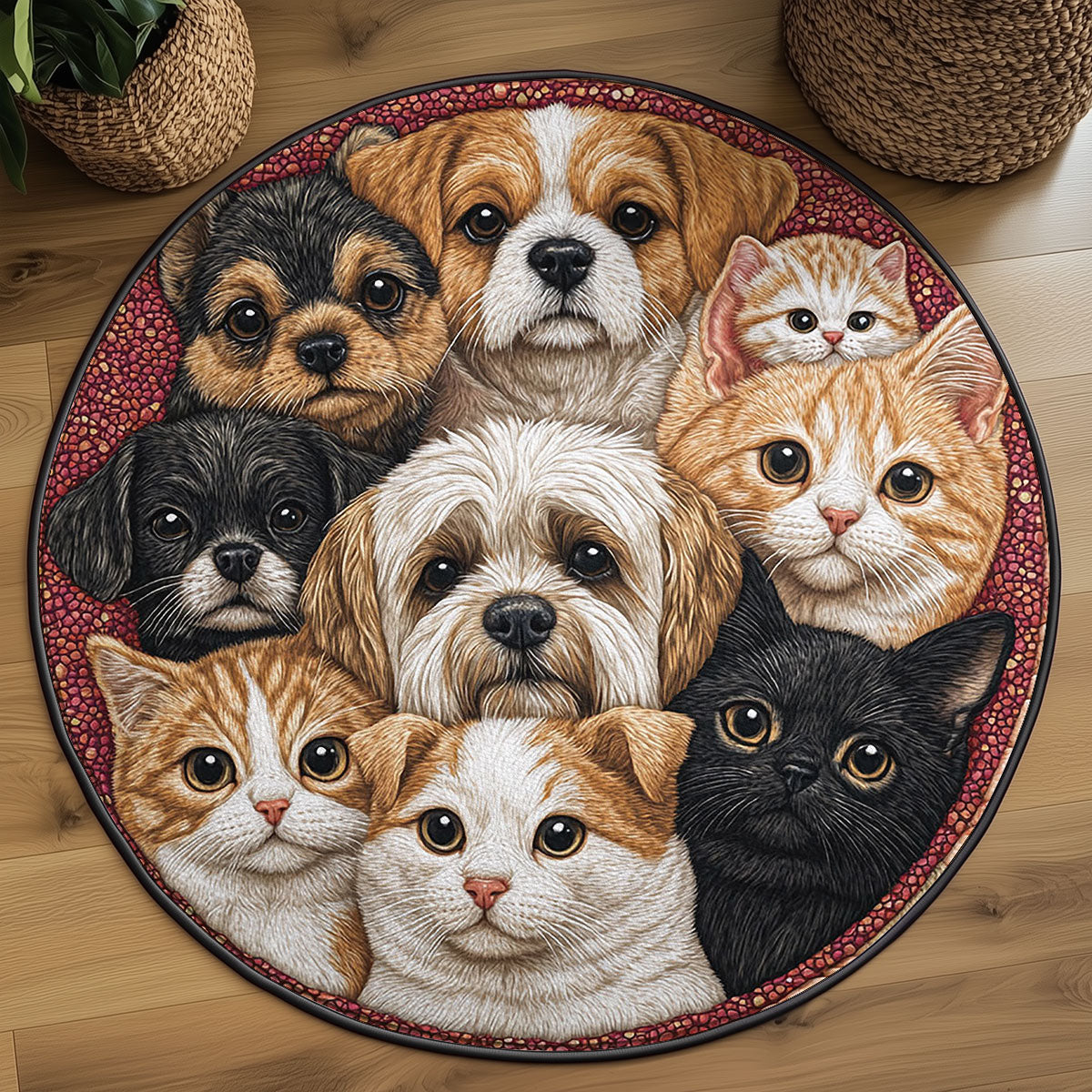 Furever Together WJ1906032CL Quilted Round Mat