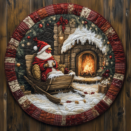 Fireside Fowl LT1410027CL Quilted Round Mat