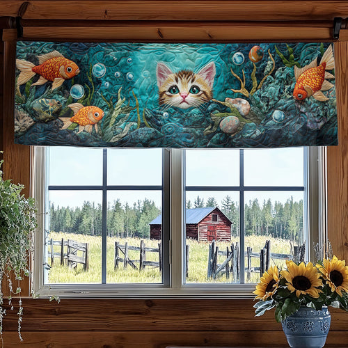 Curious Cat Dive WN1906043CL Quilted Valance