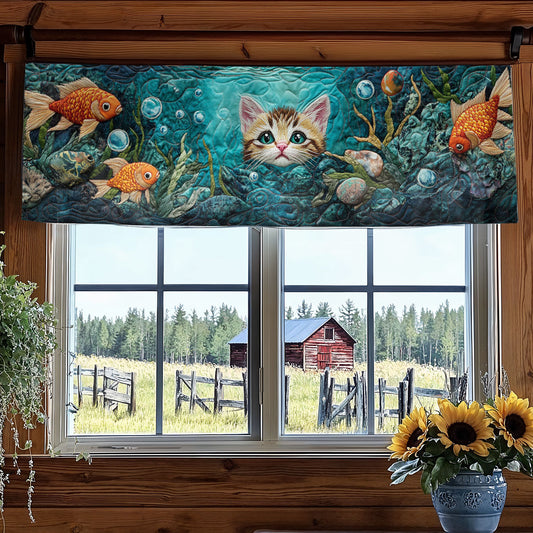 Curious Cat Dive WN1906043CL Quilted Valance