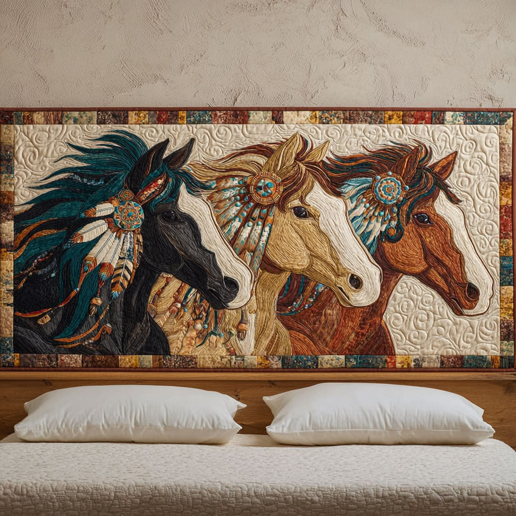 Tribal Horse Spirit CW2912036CL Quilted Headboard Slipcover