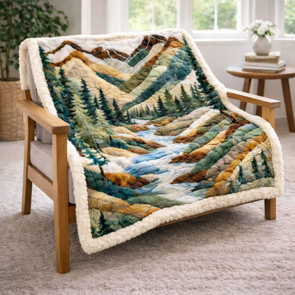 Peaceful Valley Landscape KL2801010CL Faux Fur Throw Blanket