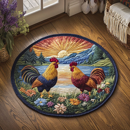 Sunset Chicken WJ2705044CL Quilted Round Mat