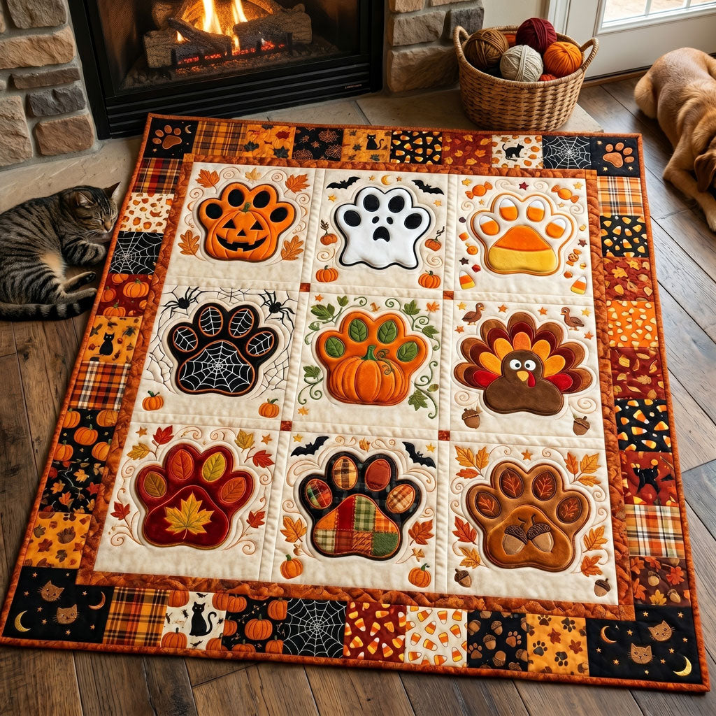 Pumpkin Paws Halloween WN2705013CL Quilt
