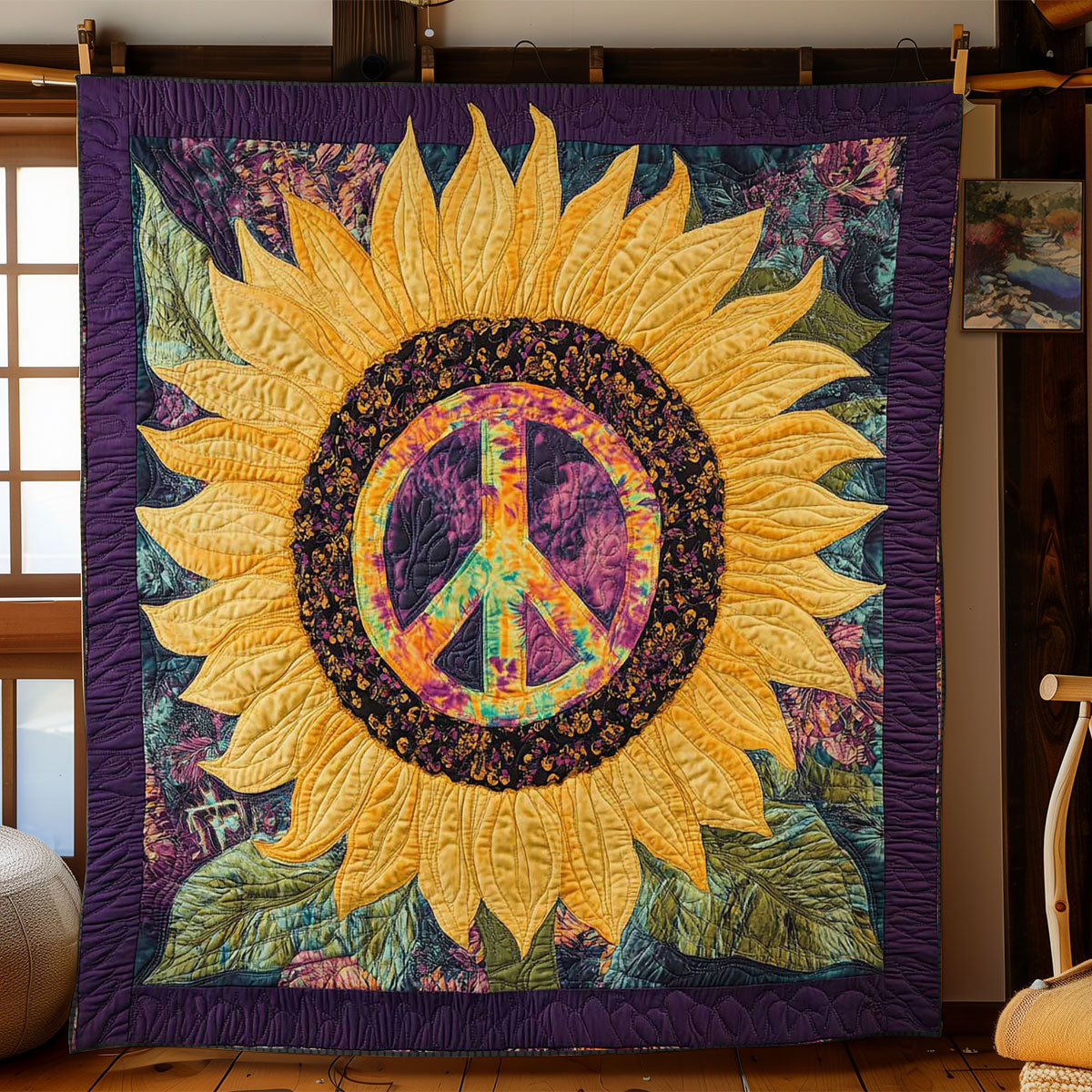 Peaceful Sunflower Glow WN1501024CL Quilt