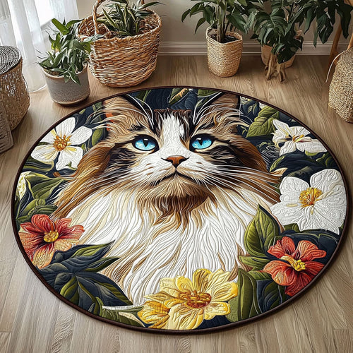 Blooming Cat QA1201027CL Quilted Round Mat