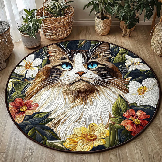 Blooming Cat QA1201027CL Quilted Round Mat
