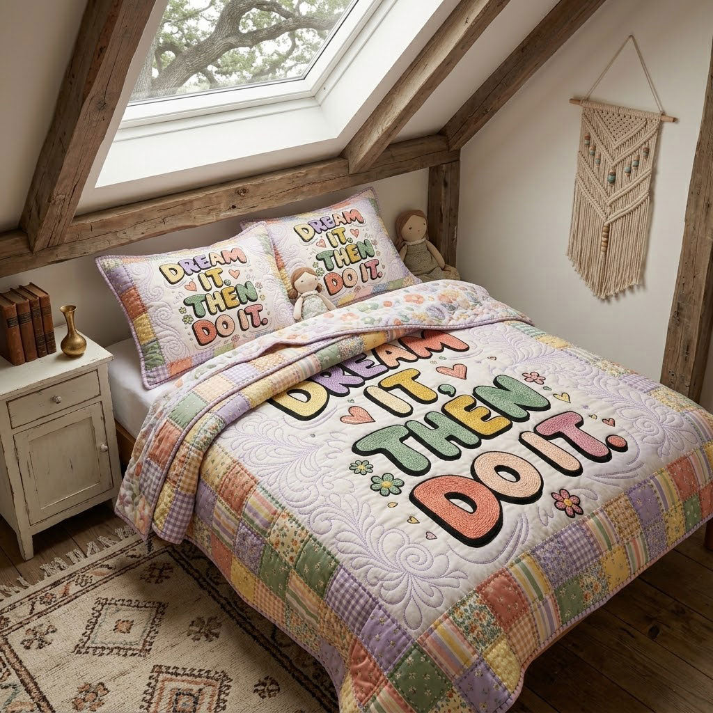 Dream It Then Do It Pastel Patchwork WN0304003CL Duvet Cover Set