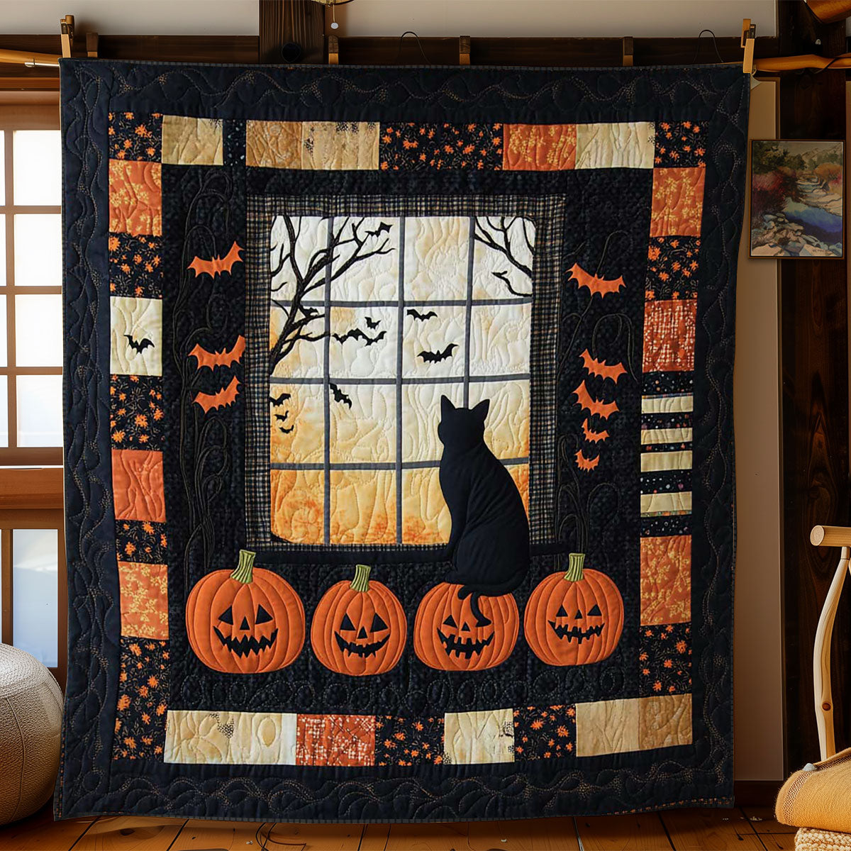 Midnight Cat Haunt WN0703059CL Quilt