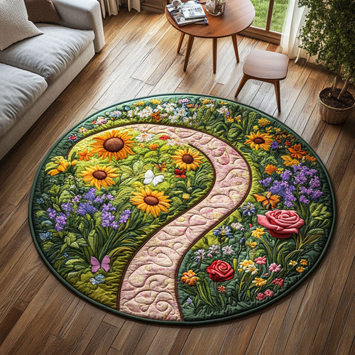 Floral Pathway Dream CW1401083CL Quilted Round Mat