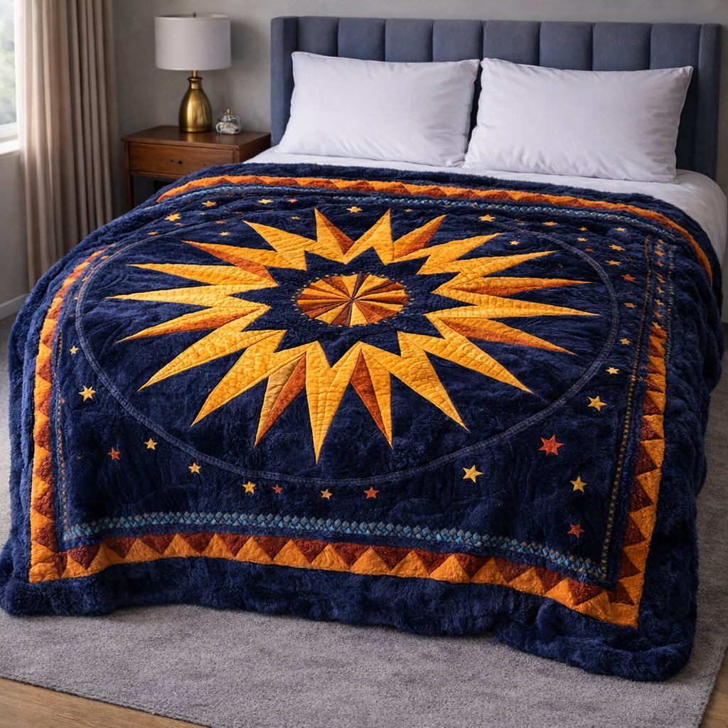 Geometric Sun QA2901008CL Faux Fur Throw Blanket