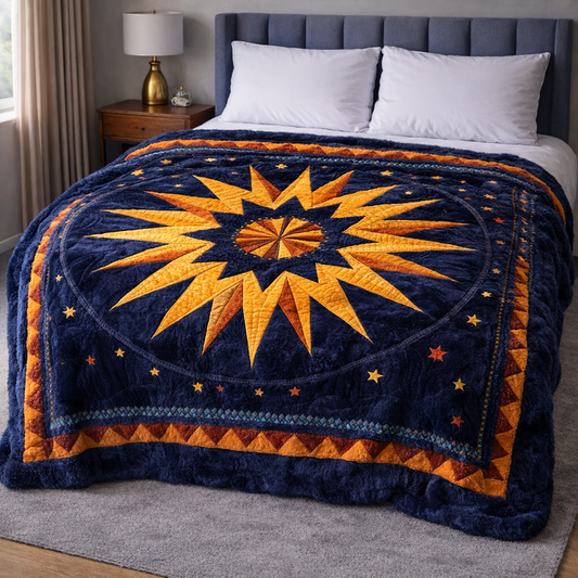 Geometric Sun QA2901008CL Faux Fur Throw Blanket