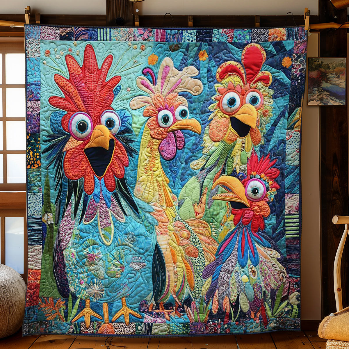 Wild Chicken Funny WN2602044CL Quilt