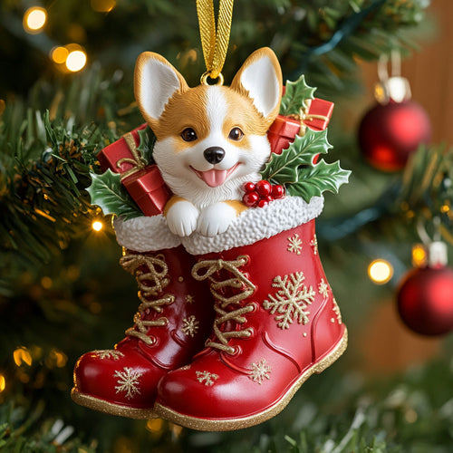 Corgi Christmas CW2310026CL Christmas Ornament