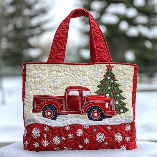 Red Truck Joy WN2509051CL Quilted Tote Bag