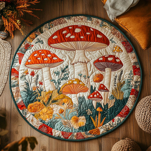 Mushroom Dreams WN0307119CL Quilted Round Mat
