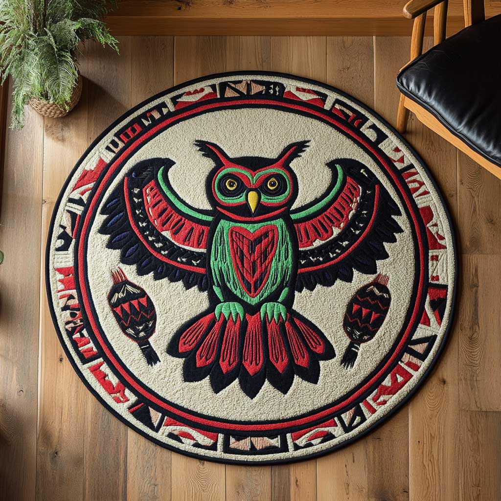 Enchanted Owl WN2204018CL Quilted Round Mat