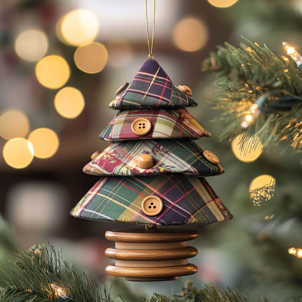 Wood Button Christmas Tree WN1512067CL Christmas Ornament